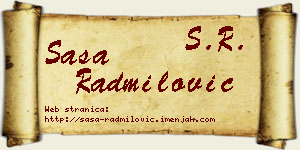 Saša Radmilović vizit kartica